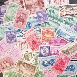 Vintage Postage Stamps .. 3 cent extra postage .. curated collection .. UNused .. 50 stamps image 4