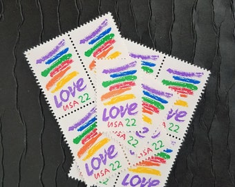 10 Vintage Stamps .. Love Color Splash 22cent stamps.. #2143