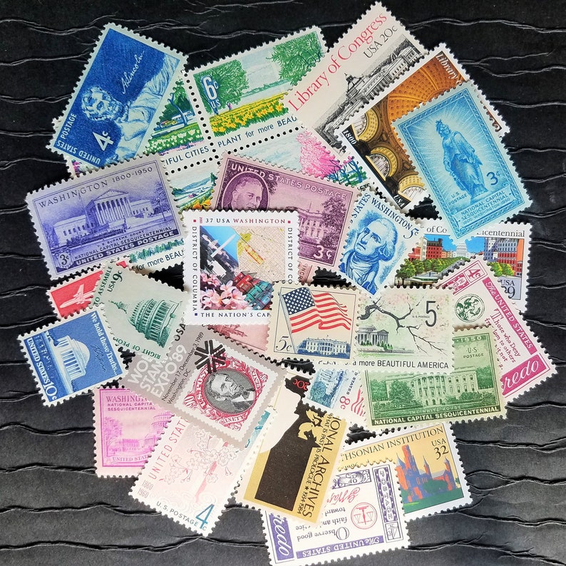 Washington DC Photo Shoot / Keepsake Package .. UNused Vintage Postage Stamps image 2