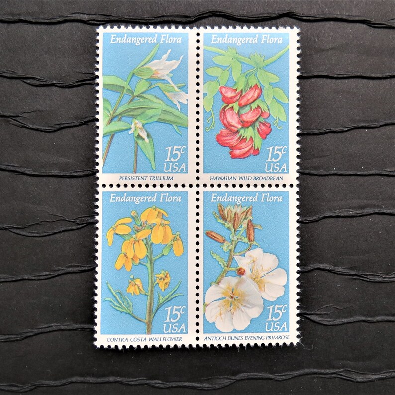 Vintage Postage Stamps .. EXTRA OUNCE .. Blue Gardens .. Etsy