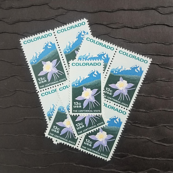 10 Vintage Postage Stamps ..  Colorado 13cent stamp .. UNUSED .. #1711