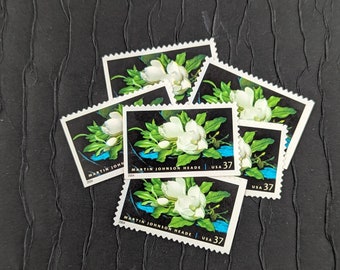 5 Vintage Postage Stamps .. Magnolia 37cent stamps ..  UNUSED .. #3872
