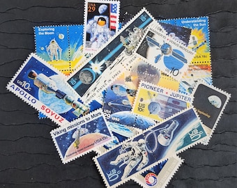 Outer Space Photo Shoot / Keepsake Package .. UNused Vintage Postage Stamps