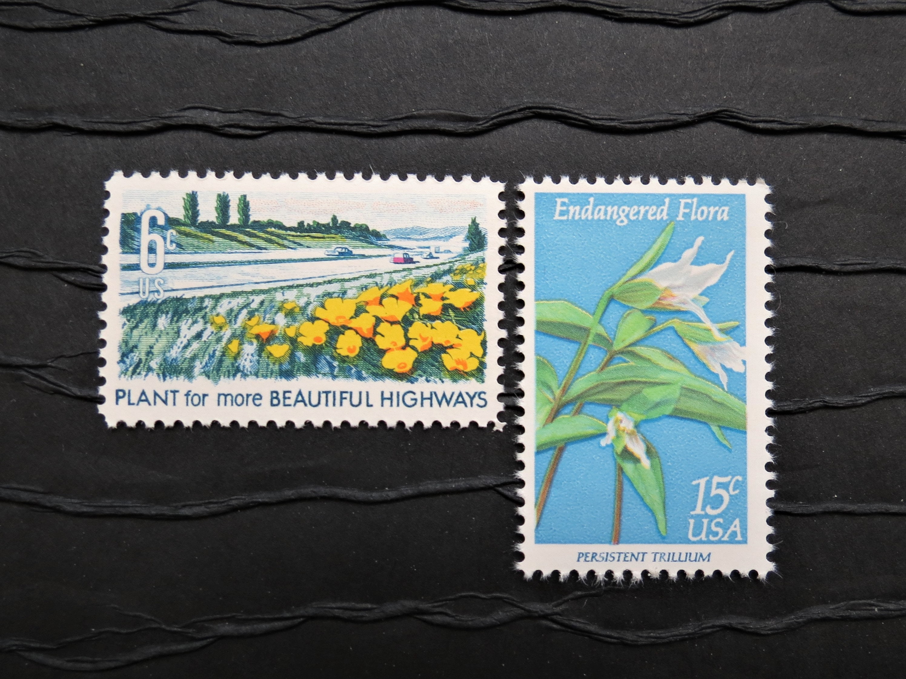 Vintage Postage Stamps .. EXTRA OUNCE .. Blue Gardens .. Etsy
