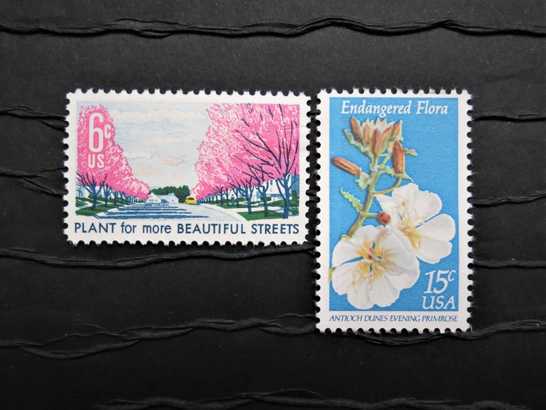Vintage Postage Stamps .. EXTRA OUNCE .. Blue Gardens .. Etsy