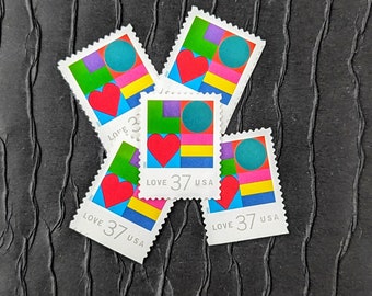 10 Vintage Postage Stamps .. Love Color-blend 37cent stamps ..  UNUSED .. #3657