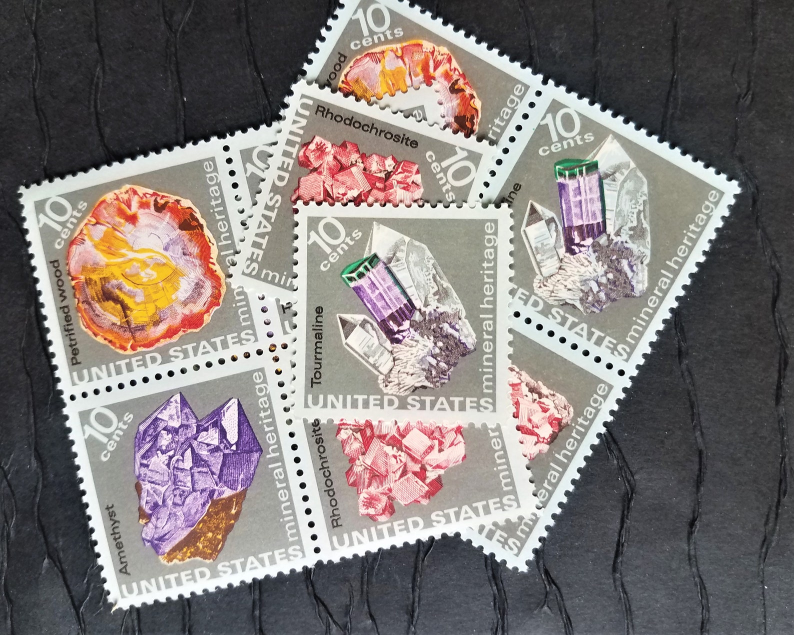20 Vintage Postage Stamps .. Mineral Gems 10cent Stamps .. Etsy