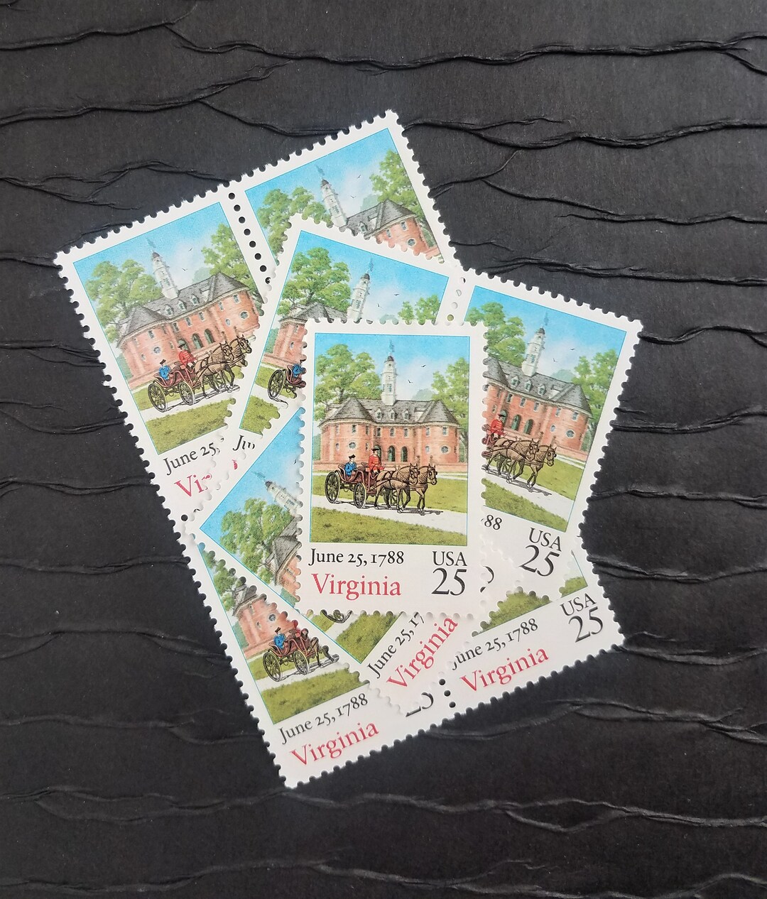 10 Vintage Postage Stamps .. Virginia 25cent Stamp .. UNUSED Etsy