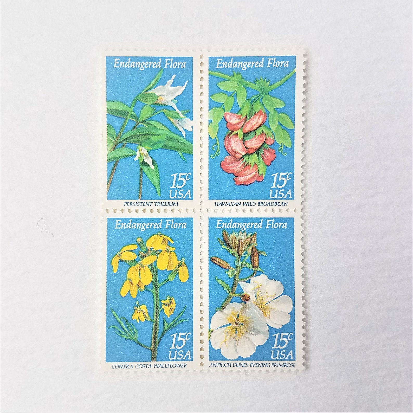 Vintage Postage Stamps .. EXTRA OUNCE .. Blue Gardens .. Etsy