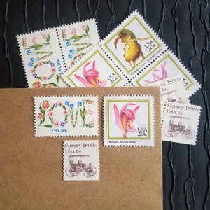 Love Orchids .. Vintage UNused Postage Stamps image 1