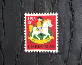 10 Vintage Postage Stamps .. Christmas Hobby Horse 15cent stamps ..  UNUSED .. #1769