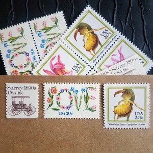 Love Orchids .. Vintage UNused Postage Stamps image 4