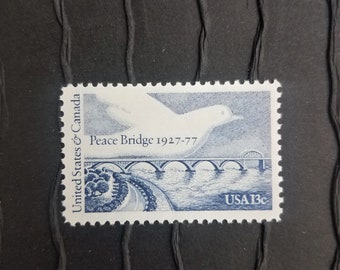 10 Vintage Postage Stamps ..  Peace Bridge 13cent stamp .. UNused .. #1721
