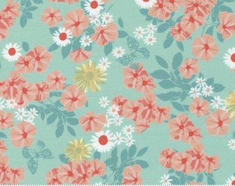 Moda | Garden Society | 11891 21 | Aqua | Fat Quarters | Half Yard Cuts