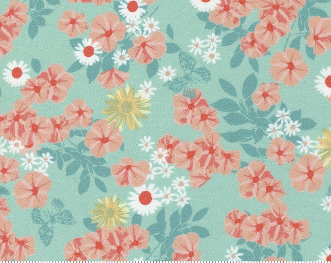 Moda | Garden Society | 11891 21 | Aqua | Fat Quarters | Half Yard Cuts E1