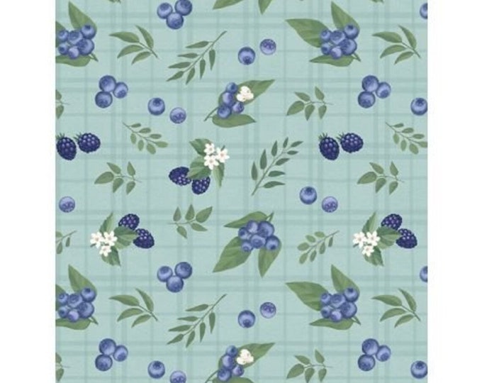 Fresh and Sweet | 3024-88650-747 | Blueberry and Blackberry Toss | Teal | Wilmington Prints | Fat Quarters | Yardage E2