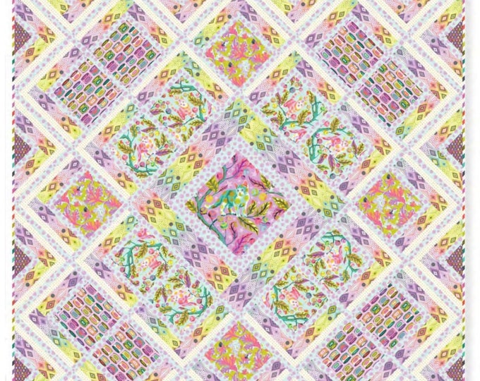 Reservation | Tula Pink Quilt Kit | Cotton Candy Quilt | featuring Tabby Road Deja Vu | 74in x 74in | Ships July 2024