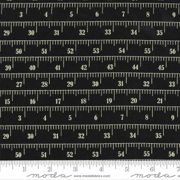 Moda | Cotton Canvas | 54924 12 | Measure Up  | Black | 54" wide | Sold by the Half Yard