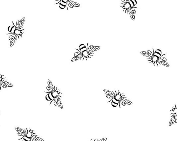 Ramblings | Spring Bees | RAMS04211W | White on White | Fat Quarters | Yardage