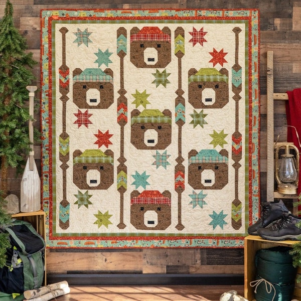 Great Outdoors Paddling Bears Quilt Kit |
