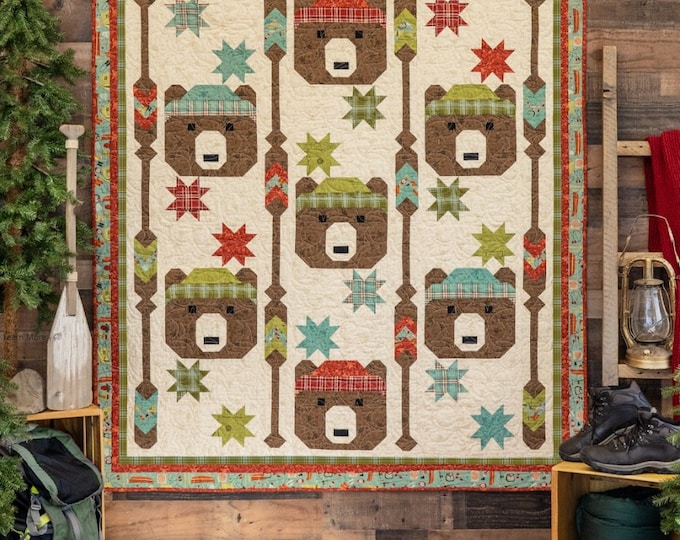 Great Outdoors Paddling Bears Quilt Kit | Canada/UK shipment