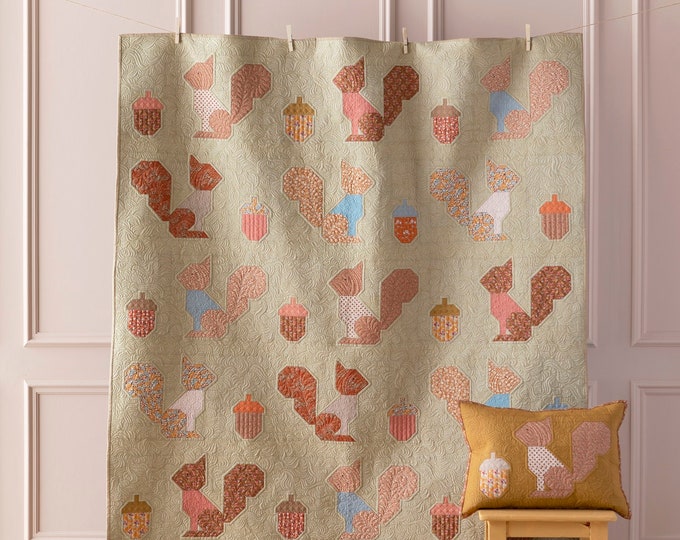 Pre-Order | Tilda | Creating Memories | Squirrel Quilt Kit | 58.75 x 71.5 | Backing Available | Ships in June