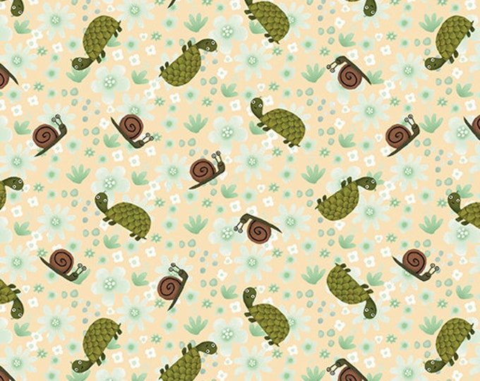 Terry Runyun | Into the Woods | Turtle and Snail | Vanilla | 13302-31 | Fat Quarters | Yardage F4