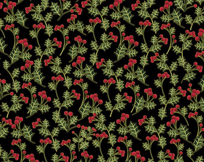 Charm Holiday | 9602M-12 | Holiday Berry | Black | Benartex | Fat Quarters