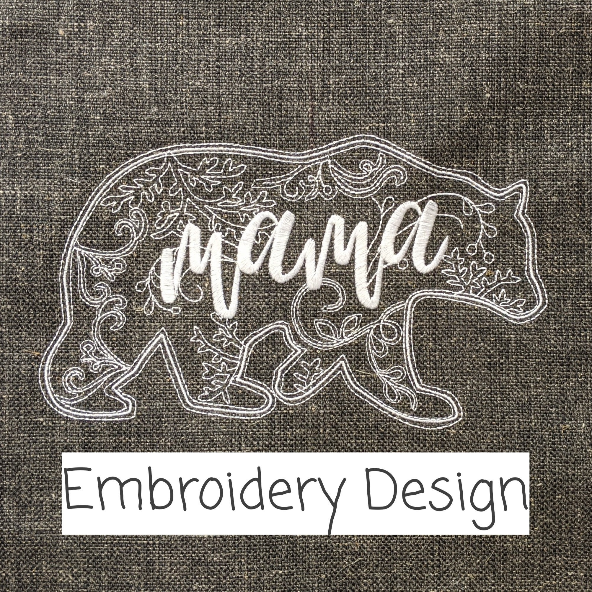 Mama bear machine embroidery design 4 sizes with applique  etsy