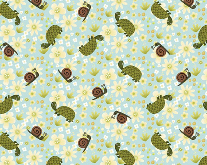 Terry Runyun | Into the Woods | Turtle and Snail | Sky | 13302-80 | Fat Quarters | Yardage F4