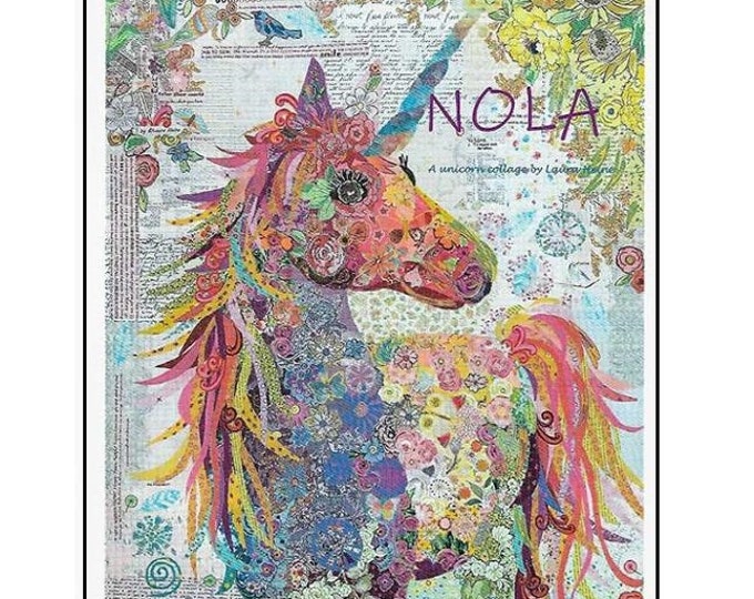 Nola | Laura Heine | 35W" x 47H" | Collage Fiber Art | Applique Pattern
