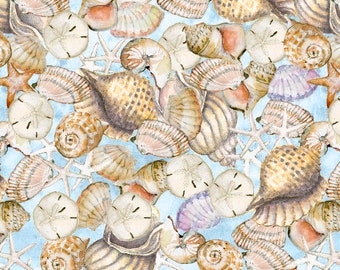 Coastal Sanctuary | Packed Shells Blue | 39784-426 | Fat Quarters | Yardage