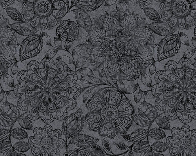 Blank Quilting | 108" Eufloria | Black | 2072-99 | Sold by Half Yards | 100% Cotton | Wide Backing