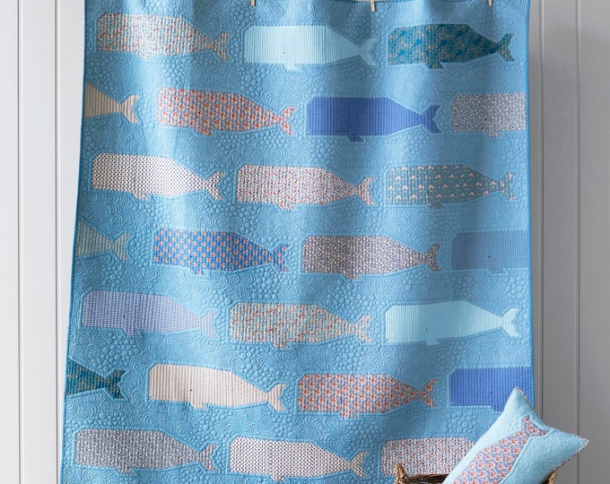 Pre-Order | Tilda | Creating Memories | Blue Whale Quilt Kit | 62 x 76 | Backing Available | Ships in June