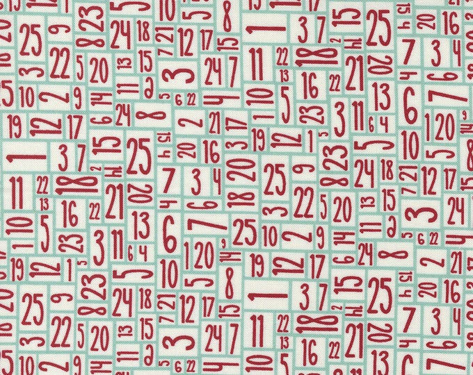 Moda | Snow Kissed | 55583 14 | Red Pine | Numbers | Fat Quarters | Yardage