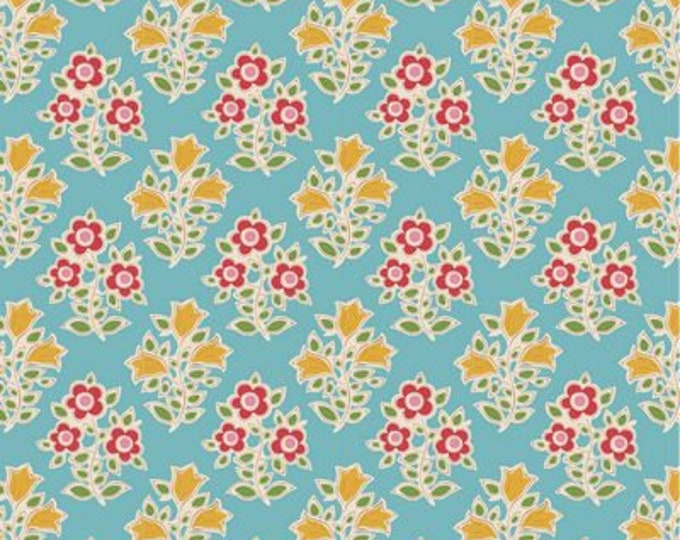 Tilda | Jubilee Blenders | Farm Flowers | Teal | 110103 | Fat Quarters | Yardage