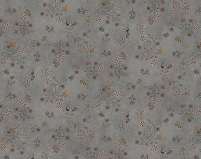 Henry Glass | 2721-95 | Bluebird of Happiness | Quilting Fabric | 100% Cotton | Stitches Gray