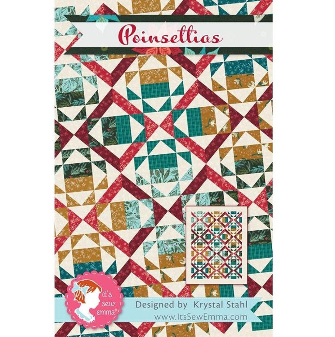 Poinsettias ISE 254 It's Sew Emma Quilt Pattern 54.5 X 69.5 Etsy