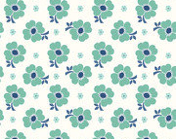 Bee Vintage | Lori Holt | Wide Backing | Jessie | WB13092-SEAGLASS | Yardage and Backing Set