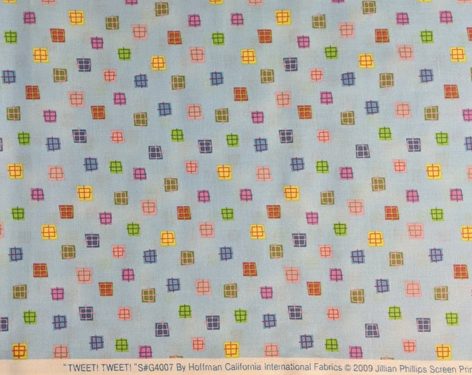 Hoffman Fabric, Tweet Tweet by Jiilian Phillips, Quilting Fabric, 100% Cotton, Half Yard Increments, Pattern G4007