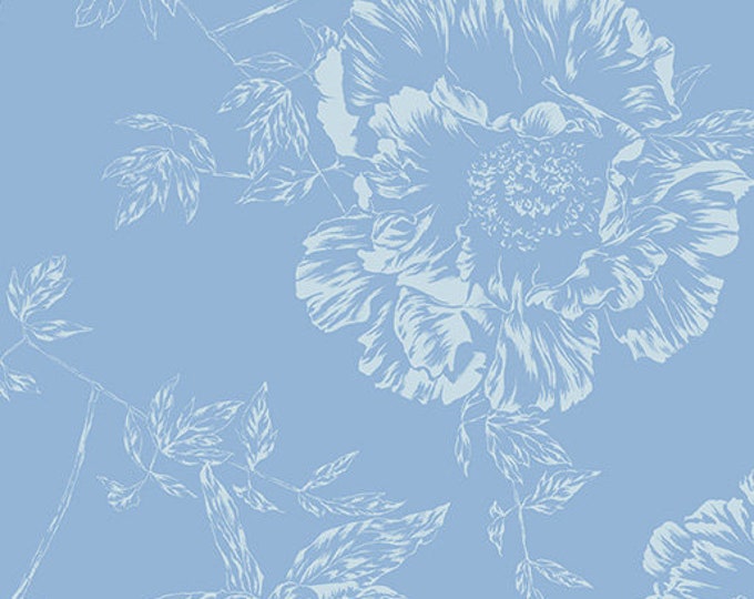 Benartex | 108" Wide Backing | Shadow Flower Medium Blue | 9748W-50 | Sold by the Half yard