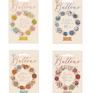 Tilda | Creating Memories Seasonal Button Card | 10 mm and 12mm buttons | 10 fabric covered buttons
