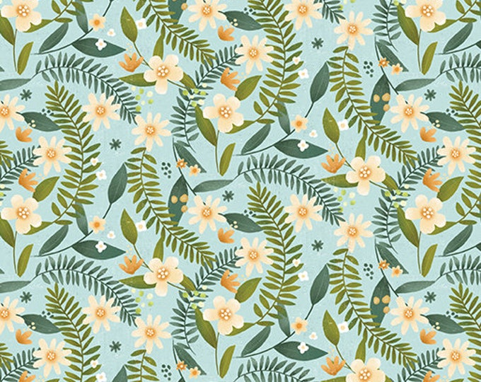 Terry Runyun | Into the Woods | Fern Flower | Sky | 13298-80 | Fat Quarters | Yardage