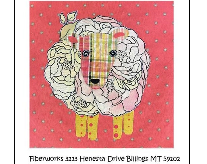 Whatevers! 18 Sheepish | Laura Heine | 8" | Collage Fiber Art | Applique Pattern