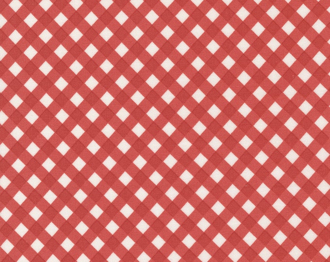 Christmas Stitched  | 20443 15 | Pomegranate | Bias Gingham | Fat Quarters | Yardage A2