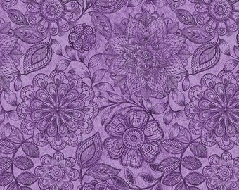 Blank Quilting | 108" Eufloria | Lilac | 2072-55 | Sold by Half Yards | 100% Cotton | Wide Backing