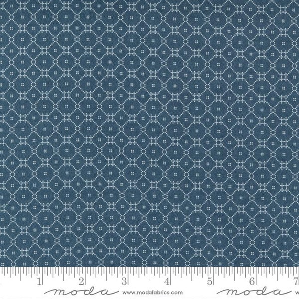 Moda | 5166 17 | Flower Pot | Navy | Geometric | Fat Quarters and Yardage X