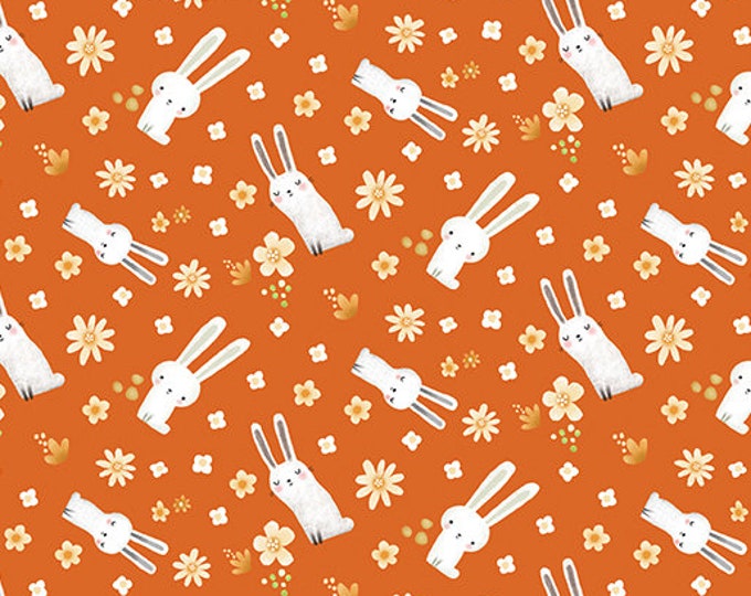 Terry Runyun | Into the Woods | Meadow Bunny | Orange | 13301-38 | Fat Quarters | Yardage