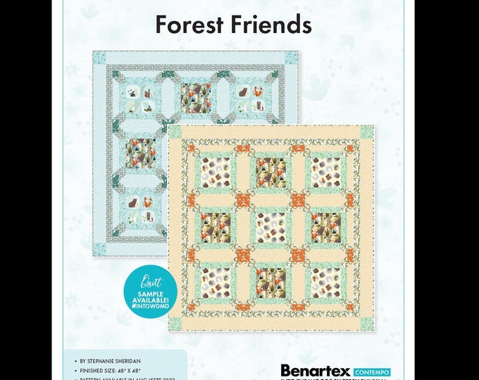 Into the Woods Kit | Includes Terry Runyun fabric for 48" x 48" Forest Friends Quilt | Two colorways