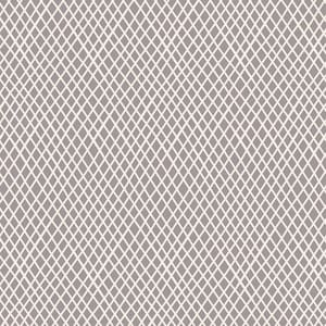 May include: A seamless pattern featuring a repeating diamond grid design. The grid lines are a light cream color, set against a muted gray background. The pattern creates a textured, geometric effect.